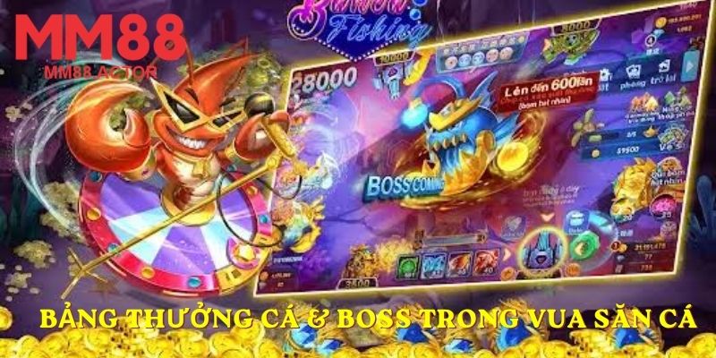 Bảng thưởng cá & boss trong Vua Săn Cá